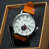Mens Analog Wrist Watch With Date & Time Brown